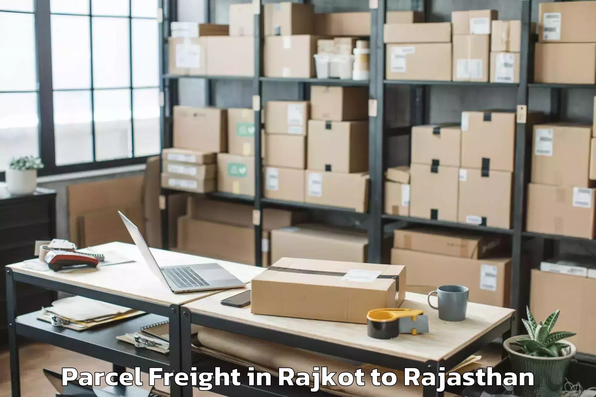 Leading Rajkot to Chhoti Sadri Parcel Freight Provider